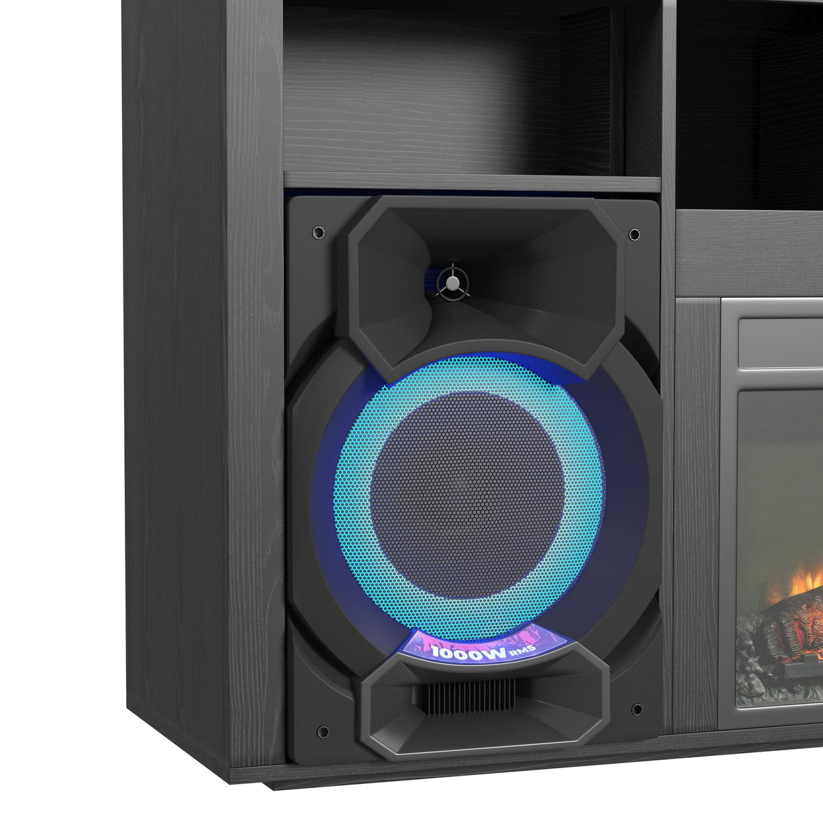 St. Cloud Fireplace With Sound System in Black by Elements International, view 7
