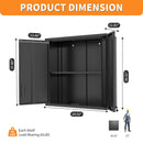 Metal Wall Mounted Tool Storage Cabinet With 2 Locking Doors, Adjustable Shelf, And Drawer