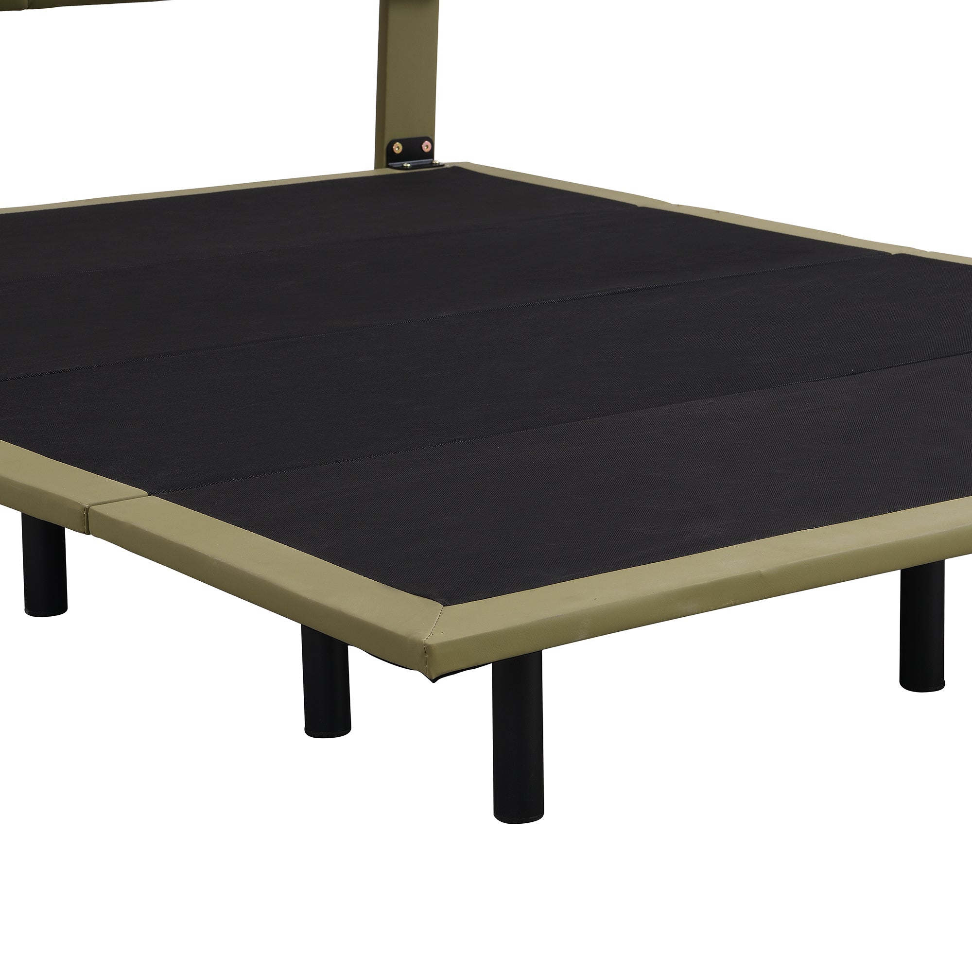 Full Size Upholstery LED Floating Bed with PU Leather Headboard and Support Legs,Green - Atlantic Fine Furniture Melbourne FL