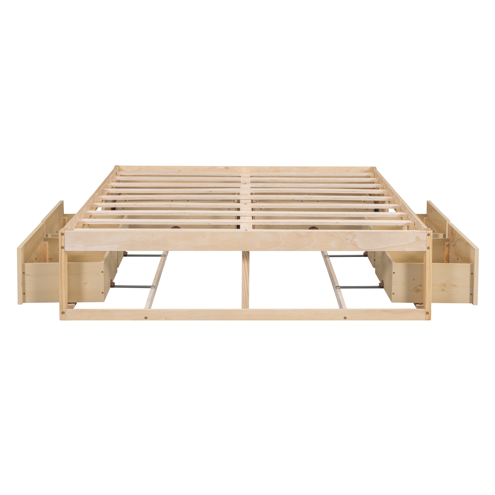 Queen Size Platform Bed with 6 Storage Drawers,Antique Natural - Atlantic Fine Furniture Melbourne FL