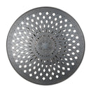 Elegant Cast Aluminum Round Bar Table With Romantic Filigree Design - Copper