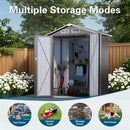 5 X 3 Ft Compact Metal Outdoor Storage Shed With Pitched Roof, Lockable Door - Gray