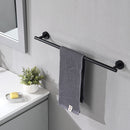 Bathroom Hardware Set Stainless Steel With Towel Bar, Paper Holder, And Hooks - Matte Black