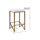 Backless Upholstered Counter Stool With Padded Seat - Ivory / Bronze