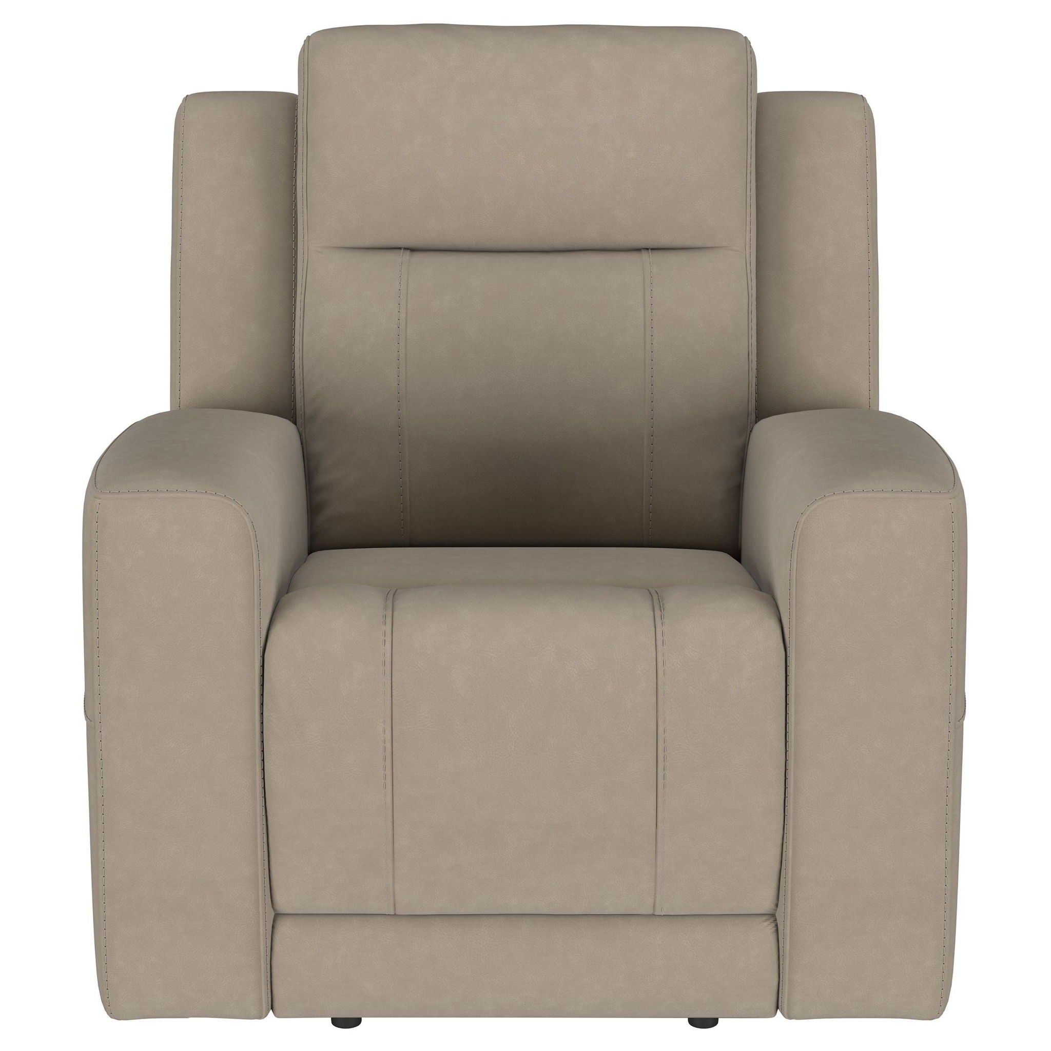 Brentwood 3-piece Upholstered Reclining Sofa Set Taupe