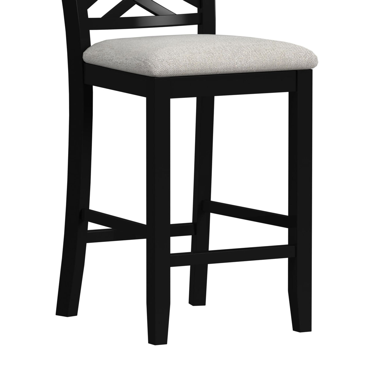 Brooks 5 Piece Counter Set With Table And 4 Upholstered Seat & Wood Back Chairs in Medium Brown & Black by Elements International, view 15