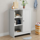 Classic Freestanding Bathroom And Kitchen Storage Cabinet With Adjustable Shelves - White