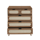 Modern 5 Drawer Accent Storage Cabinet For Living Room, Bedroom, Dining Room, Or Study - Walnut