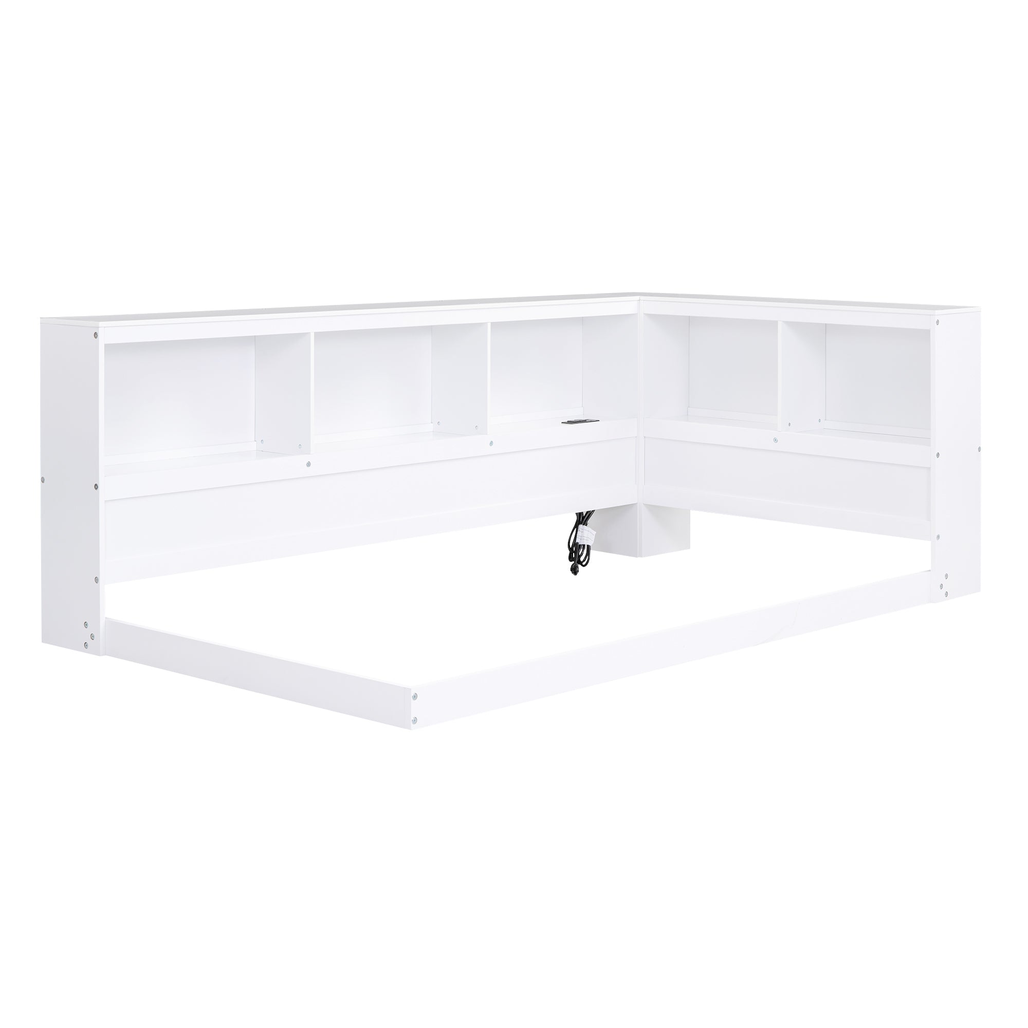Wood Twin Size Daybed with Storage Cabinets and USB Ports, White - Atlantic Fine Furniture Melbourne FL
