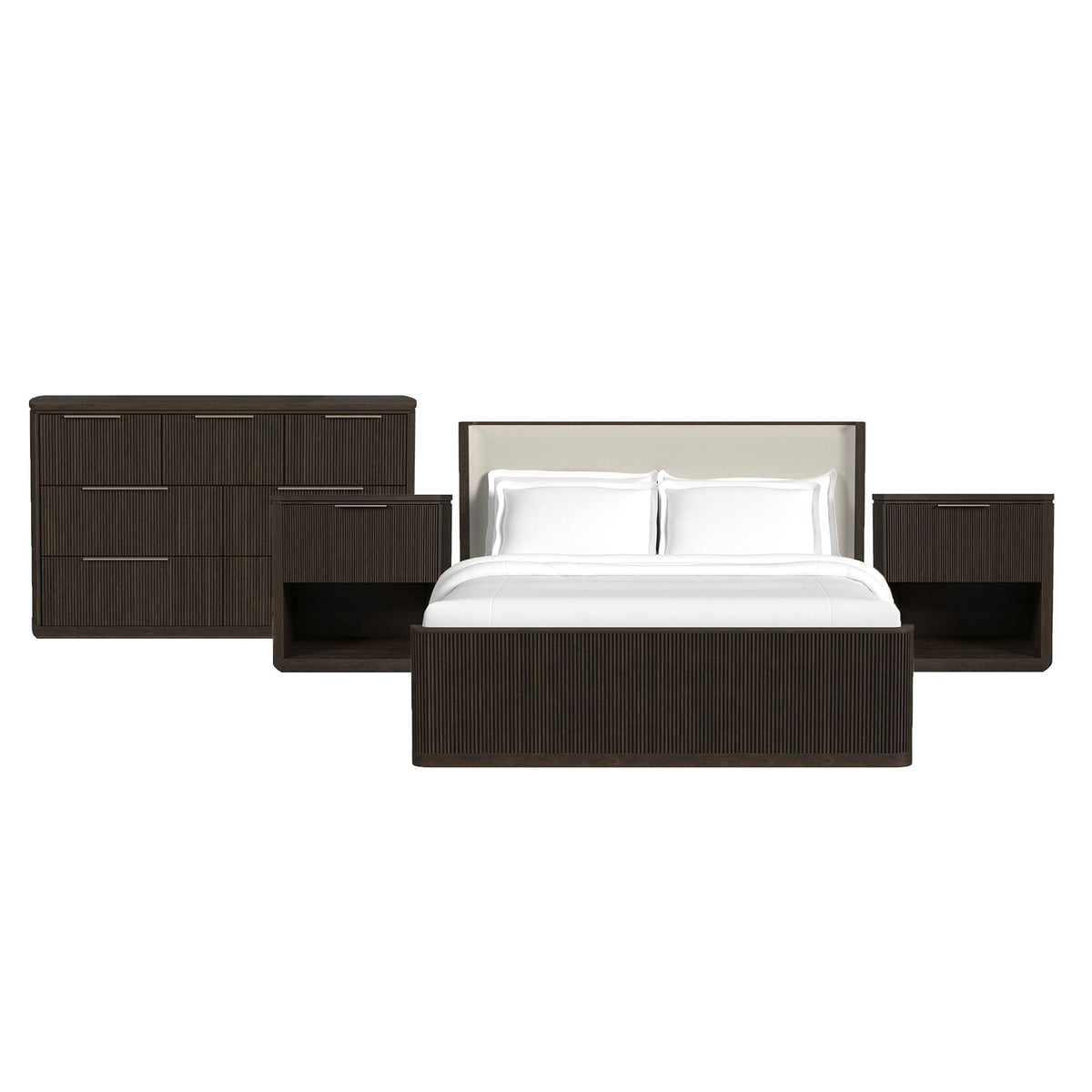 Sylvie Bedroom Set With Upholstered Bed in Dark Brown by Elements International, view 22
