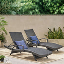 Salem - Contemporary Wicker Chaise Lounge With Arm, Weather Resistant