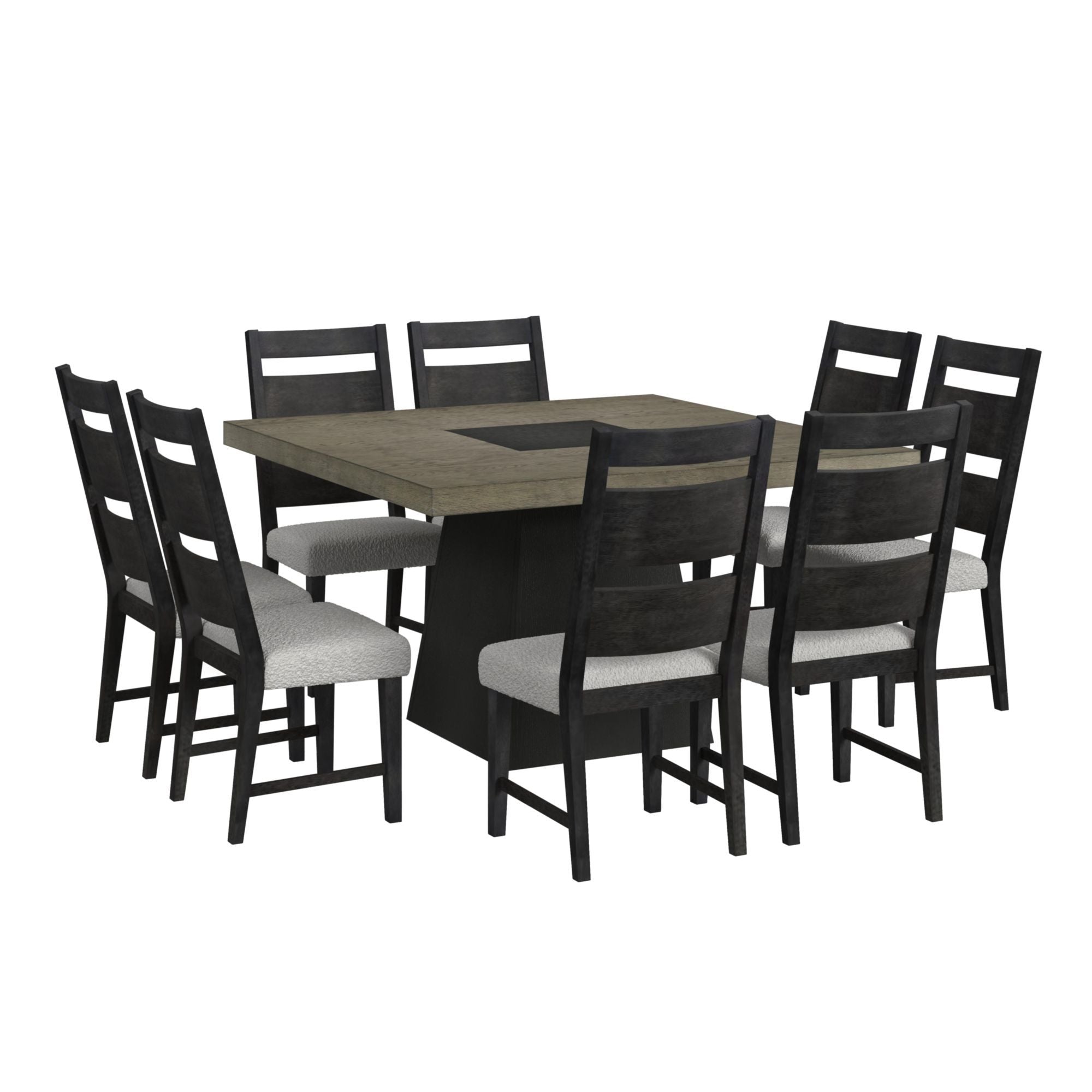 Jemma Square Dining Table in Gray / Dark Espresso by Elements International, view 9