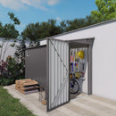 Metal Outdoor Storage Shed 4 X 9 Ft With Sloping Roof, Vents, And Side Door - Gray
