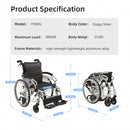 Innovative 6 Wheel Transport Wheelchair Lightweight Foldable Design With Dual Brakes Breathable Seat Anti Backflip Safety Perfect - Black / Silver
