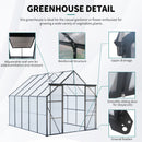 Double Door Polycarbonate Greenhouse Raised Base And Anchor Aluminum Heavy Duty Walk In Greenhouses For Outdoor Backyard In All Season