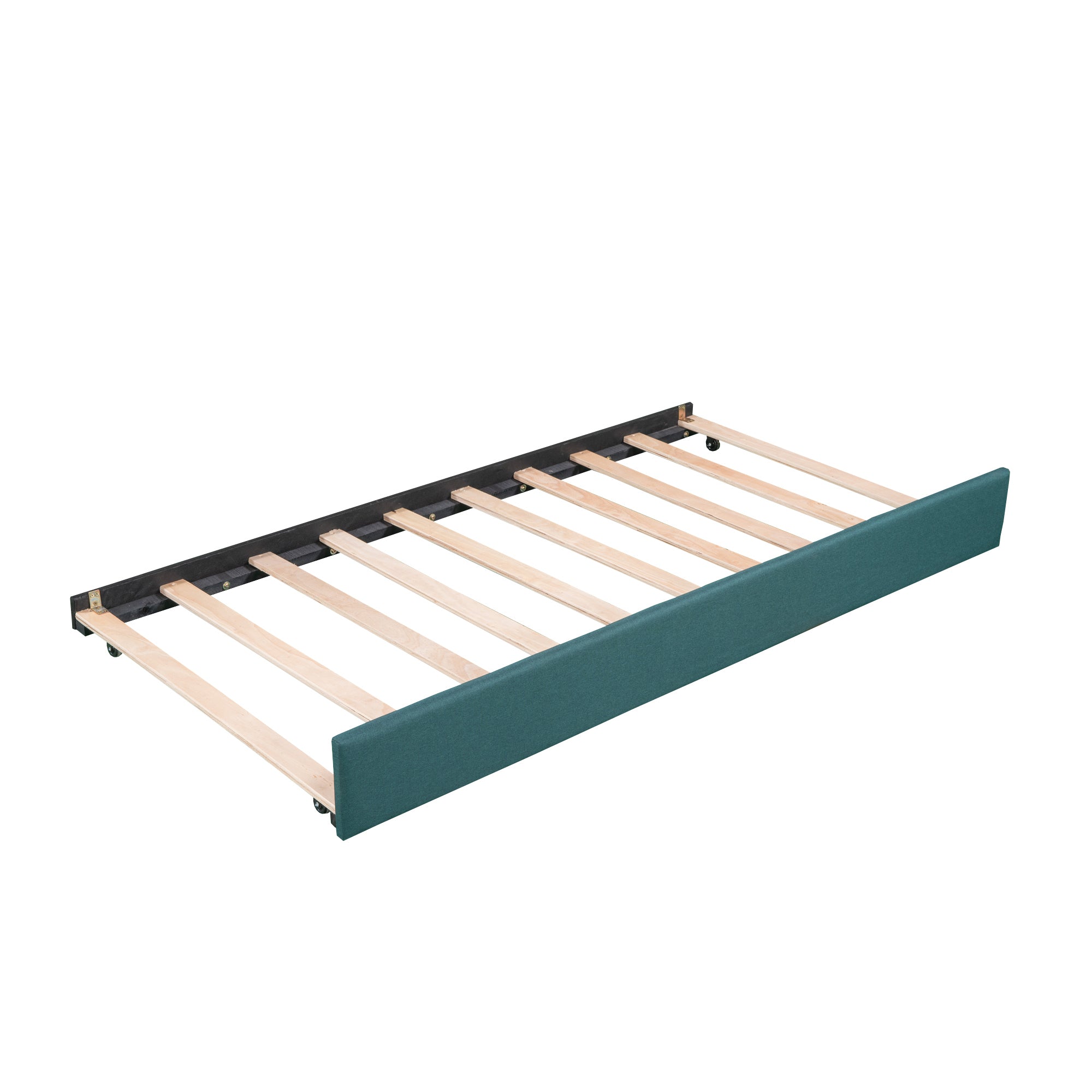 Upholstered Double Twin Size Daybed with Trundle and Drawer, Green - Atlantic Fine Furniture Melbourne FL