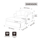 Accent Chair Wide With 2 Bolster Pillows, And Matching Ottoman