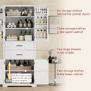 Elegant Multi Functional Storage Cabinet With Slide Rail Drawers, Adjustable Shelves