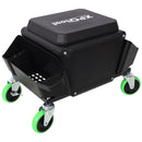 Heavy Duty Mechanic Stool With Wheels And Soft Rubber Cushion And 330Lbs Capacity - Green