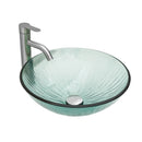 Vessel Sink With Trim, Round Bowl, Pop Up Drain (No Faucet) - Green