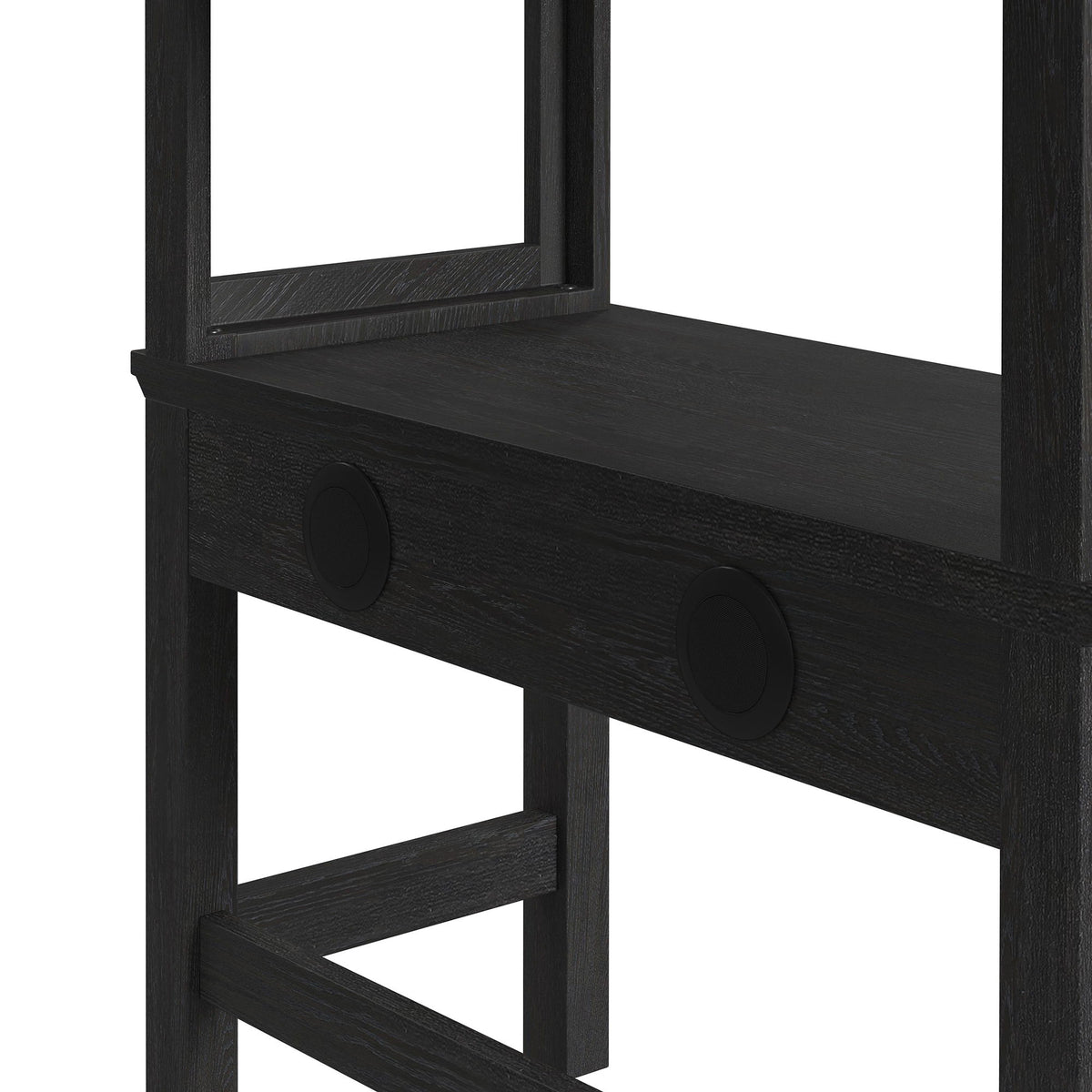 Hampton Kids Loft With Ladder And Desk With Speaker Bedroom Set in Black by Elements International, view 38