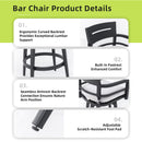 Outdoor Swivel Bar Chairs, 360 Degree Rotation, Ergonomic Backrest (Set of 2)