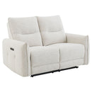 Lalisa - Power Motion Loveseat With USB Port - Cream Chenille