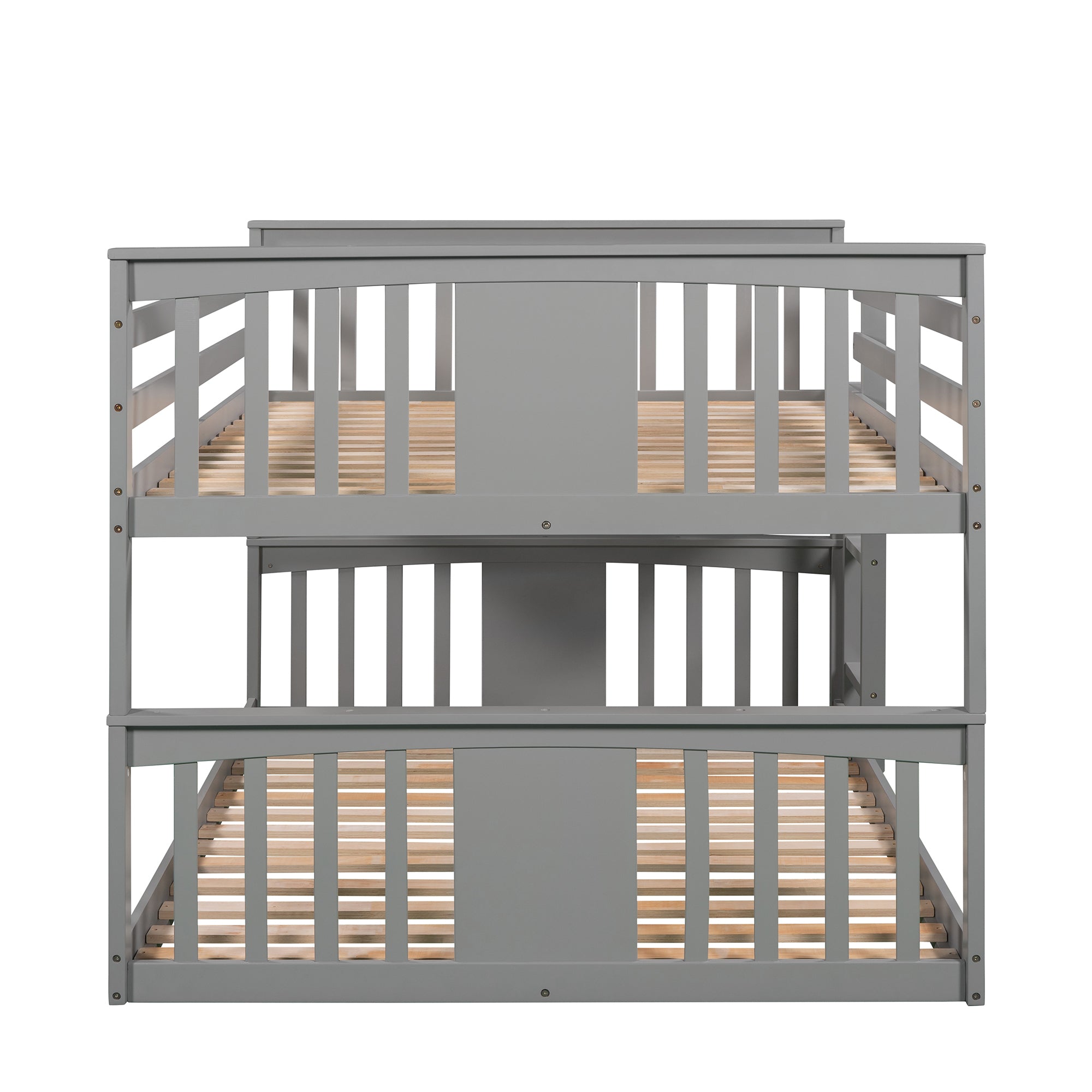 Full Over Full Bunk Bed with Ladder, Gray (Old SKU :LP000207AAE)