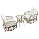 3 Piece Outdoor Chair & Table Set Chat Set, 2 Person Rattan Seating Group