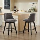 Swivel Bar Stools & Button Tufted Back (Set of 2)