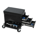 Rolling Creeper Garage Seat With 3 Built In Drawers, Rolling Tool Chest For Shop Or Garage - Black