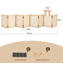 8 Panel Wooden Freestanding Dog Gate, Step Over Indoor Pet Fence For Doorways And Stairs - Natural Wood