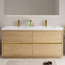Bathin Freestanding Bathroom Vanity With Double Sinks, Bathroom Storage Vanity Cabinet With Stone Resin Countertop And Soft Close Drawers