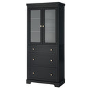 Freestanding Tall Bathroom Cabinet With Adjustable Shelves, Drawers, Soft Close Glass Doors