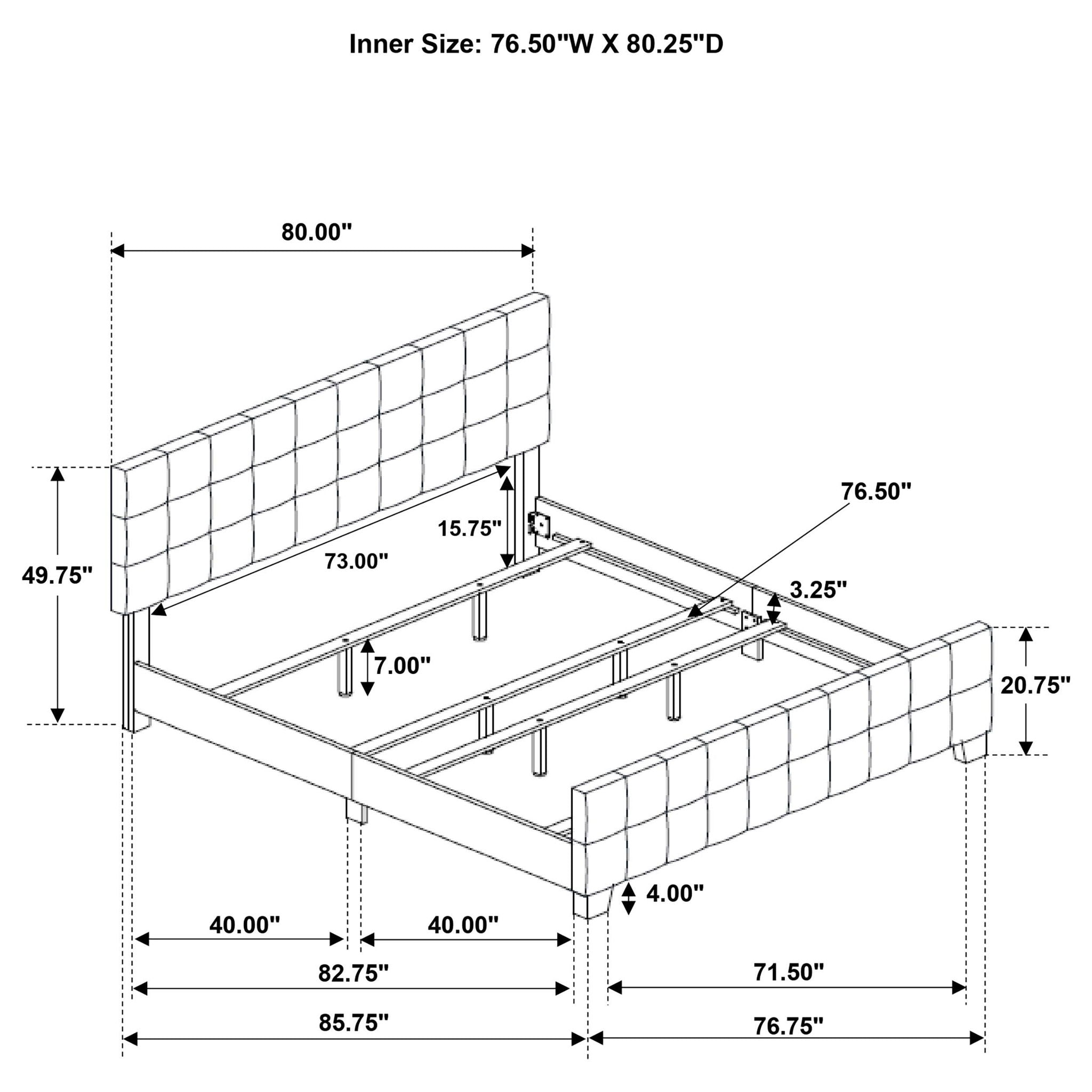 Fairfield Upholstered Eastern King Panel Bed Beige