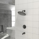 10" Round Rain Shower Head System With Waterfall Tub Spout, Wall Mounted, Stainless Steel