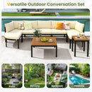 Outdoor Sectional Sofa Set Patio Seating Group With Cushions