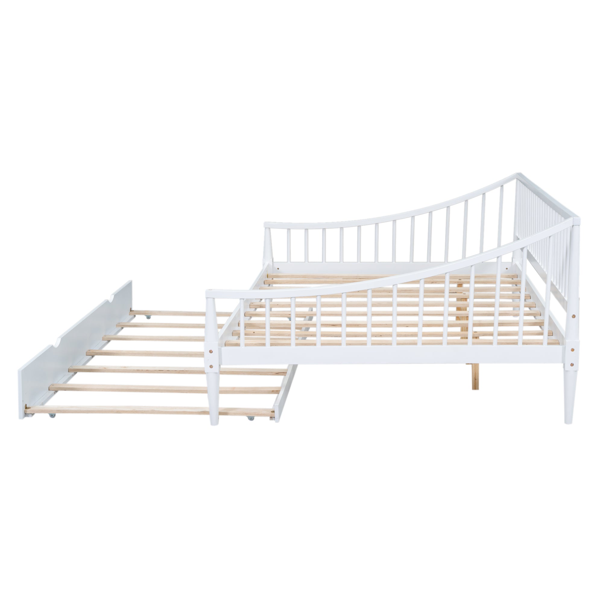 Full Size Daybed with Trundle and Support Legs, White - Atlantic Fine Furniture Melbourne FL