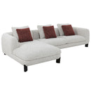 Mardi - Sectional Sofa With 6 Pillows - Maroon & Beige Tweed