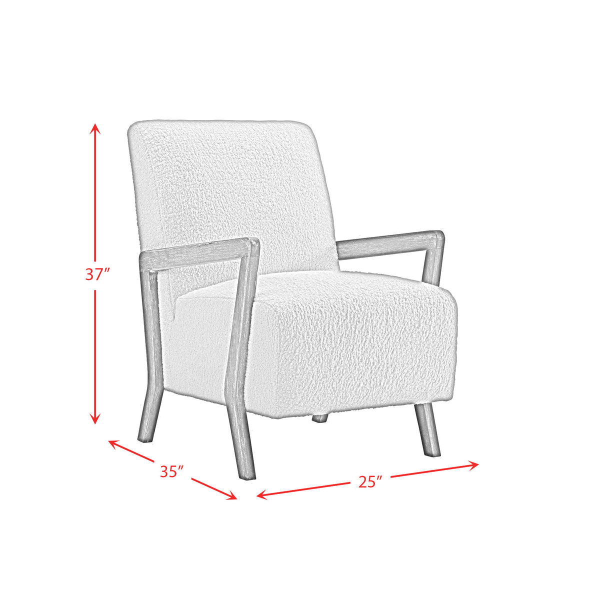 Enzo Accent Chair in Sheep Skin White (3A Packaging) by Elements International, view 6