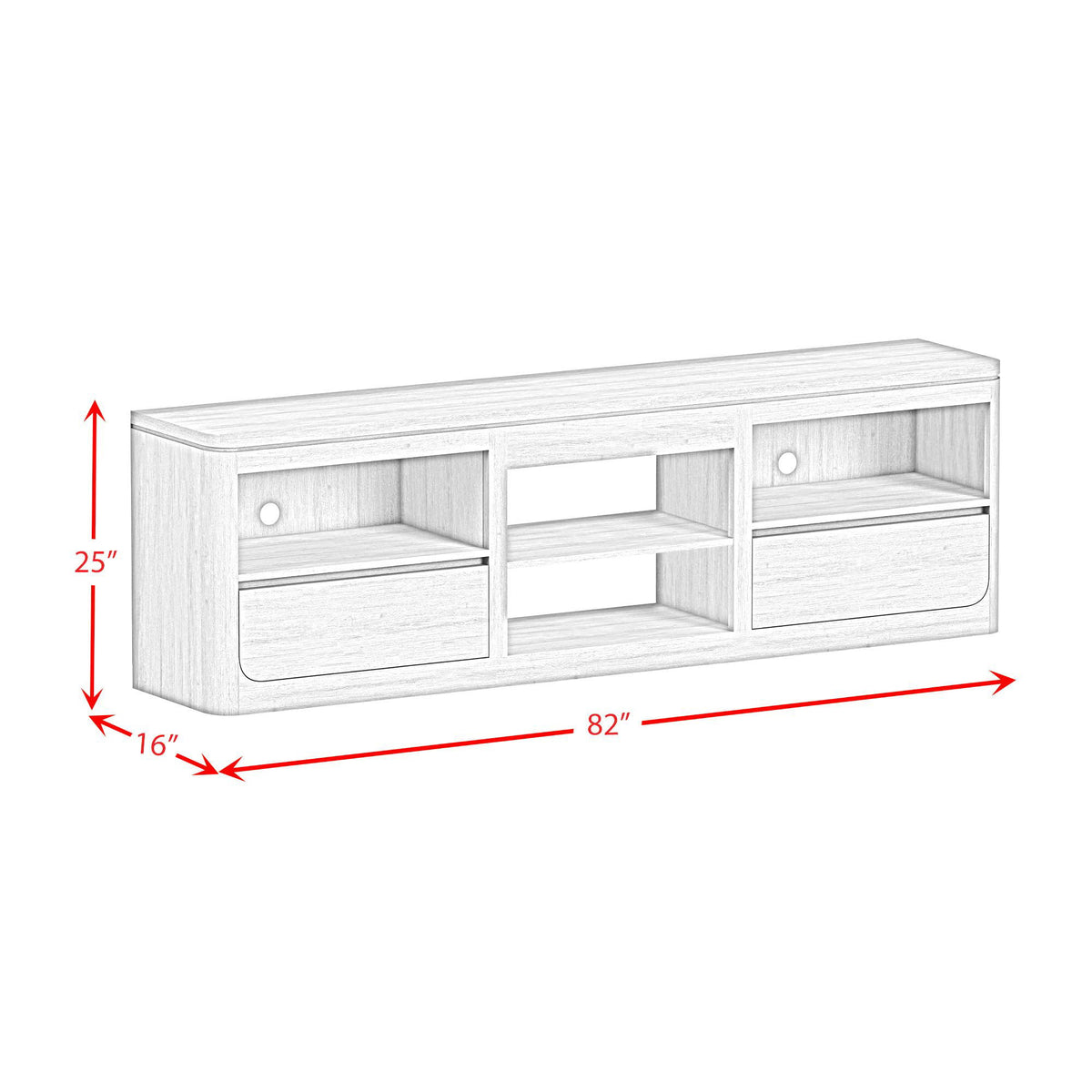 Rosalie Entertainment Unit With 82" TV Console in Black by Elements International, view 27