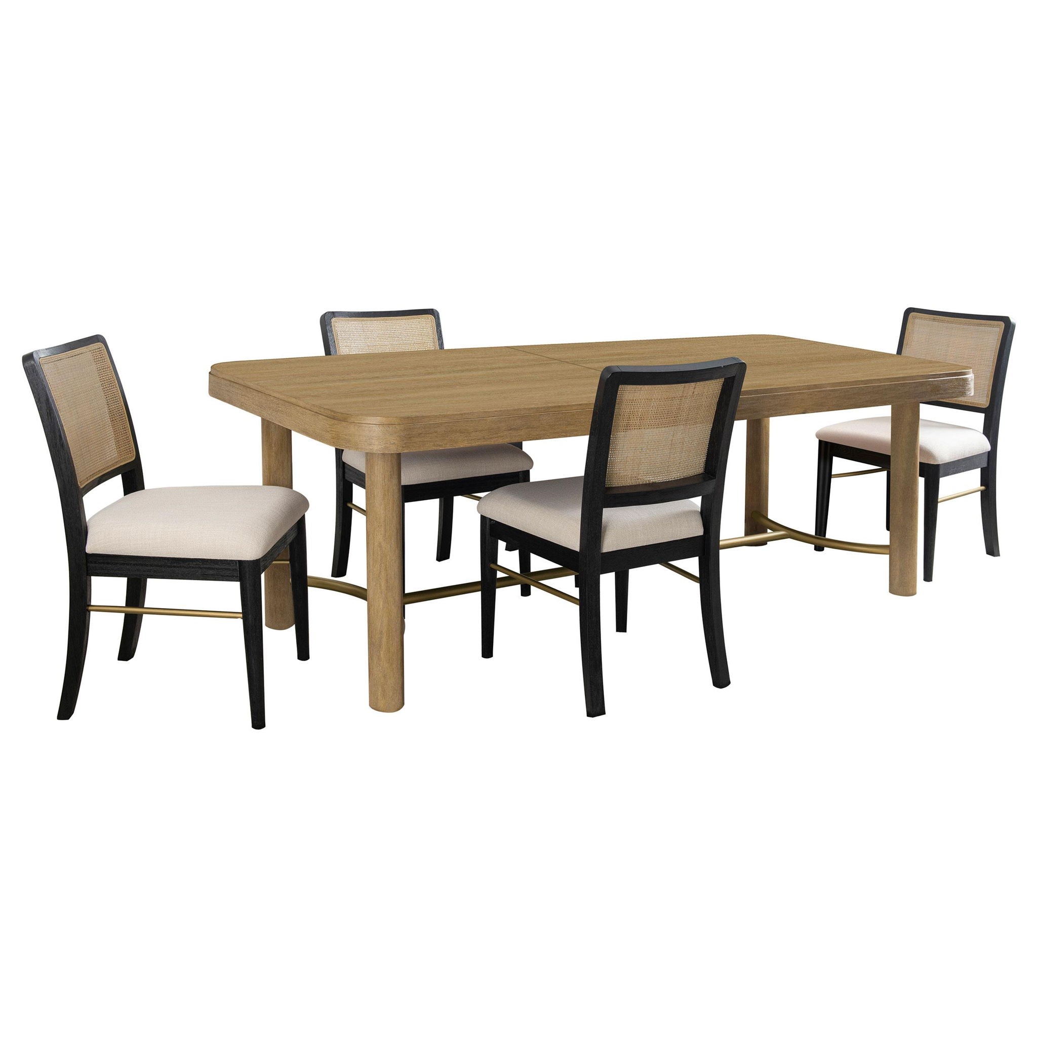 Arini 5-piece Extension Leaf Dining Table Set Sand Wash and Black - Atlantic Fine Furniture Melbourne FL