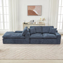 Cloud Sectional Sofa With Double Layer Cushion And Side Pockets, Free-Combined