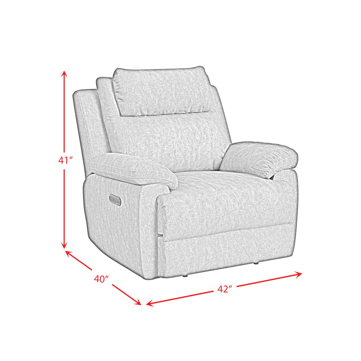 Regal P2 Recliner, Zero Gravity, Memory Foam in Explore Charcoal by Elements International, view 8