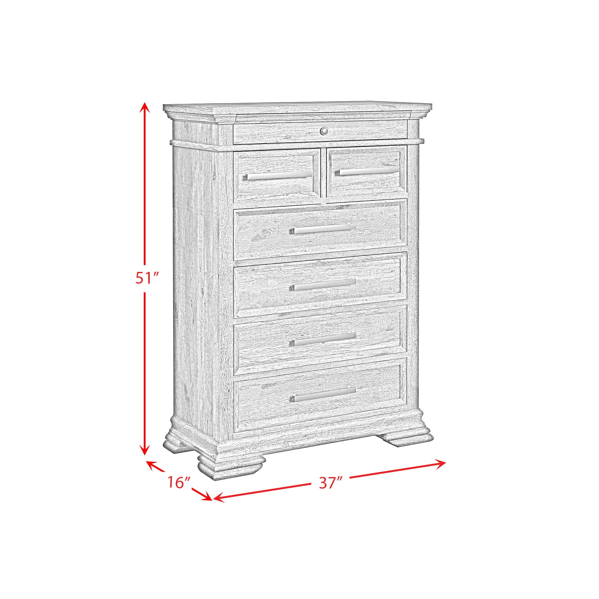 Park Ridge - 6-Drawer Chest - Charcoal