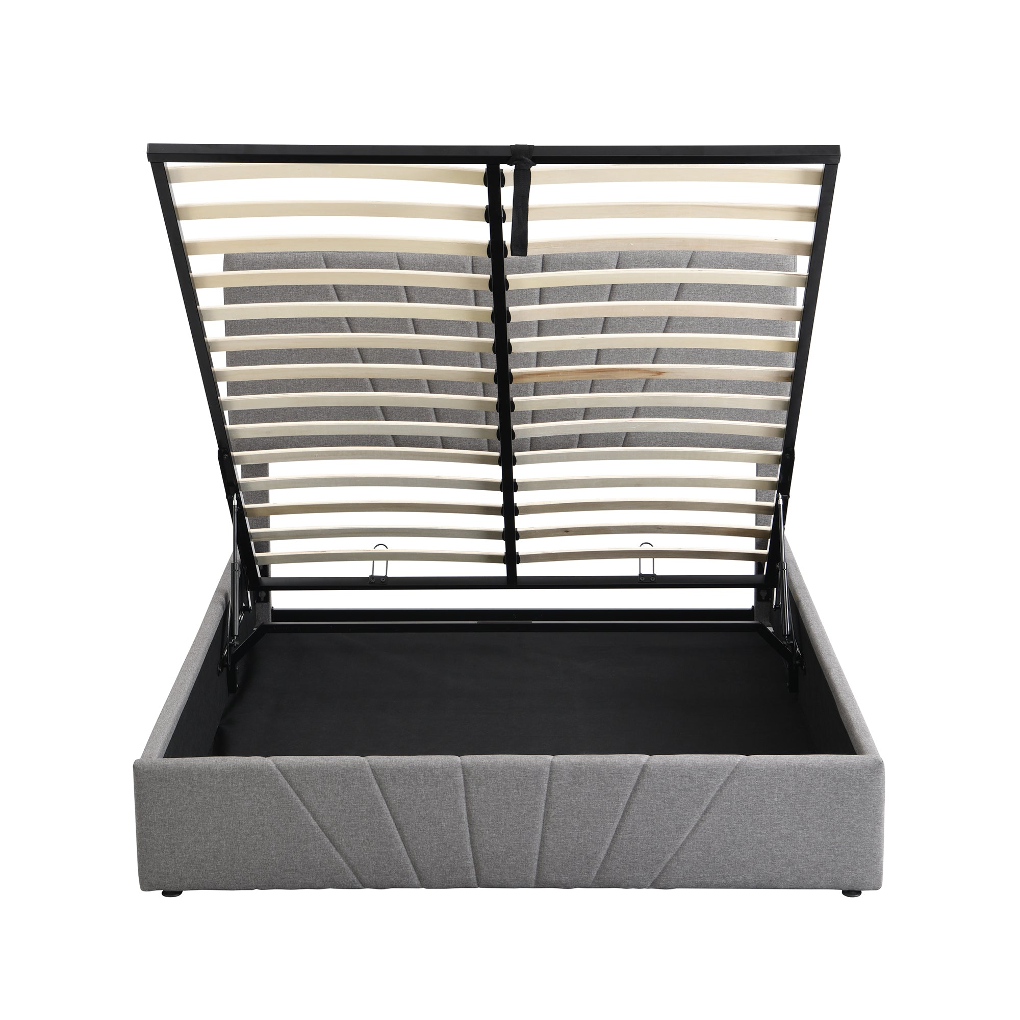 Queen size Upholstered Platform bed with a Hydraulic Storage System - Gray - Atlantic Fine Furniture Melbourne FL