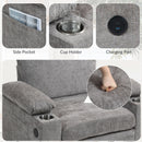 Modern Oversized Chair With Ottoman, Cupholders And USB Charging Ports
