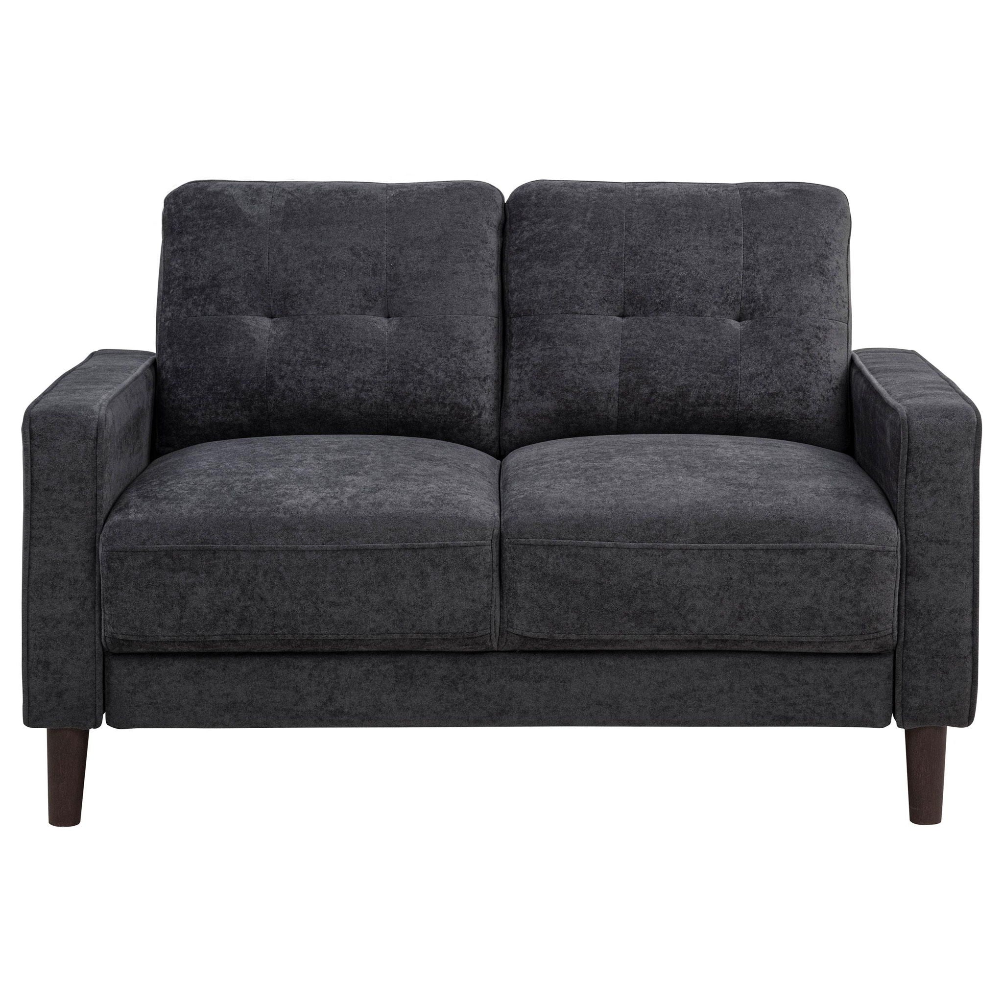 Bowen II Fabric Upholstered Track Arm Loveseat Steel Grey