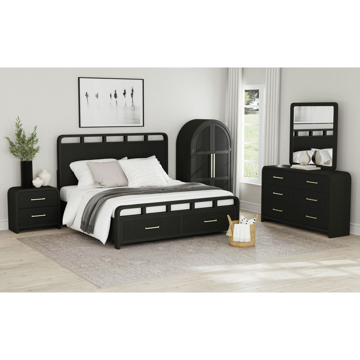 Ridgemont 2-Drawer Nightstand With USB in Black by Elements International, view 20