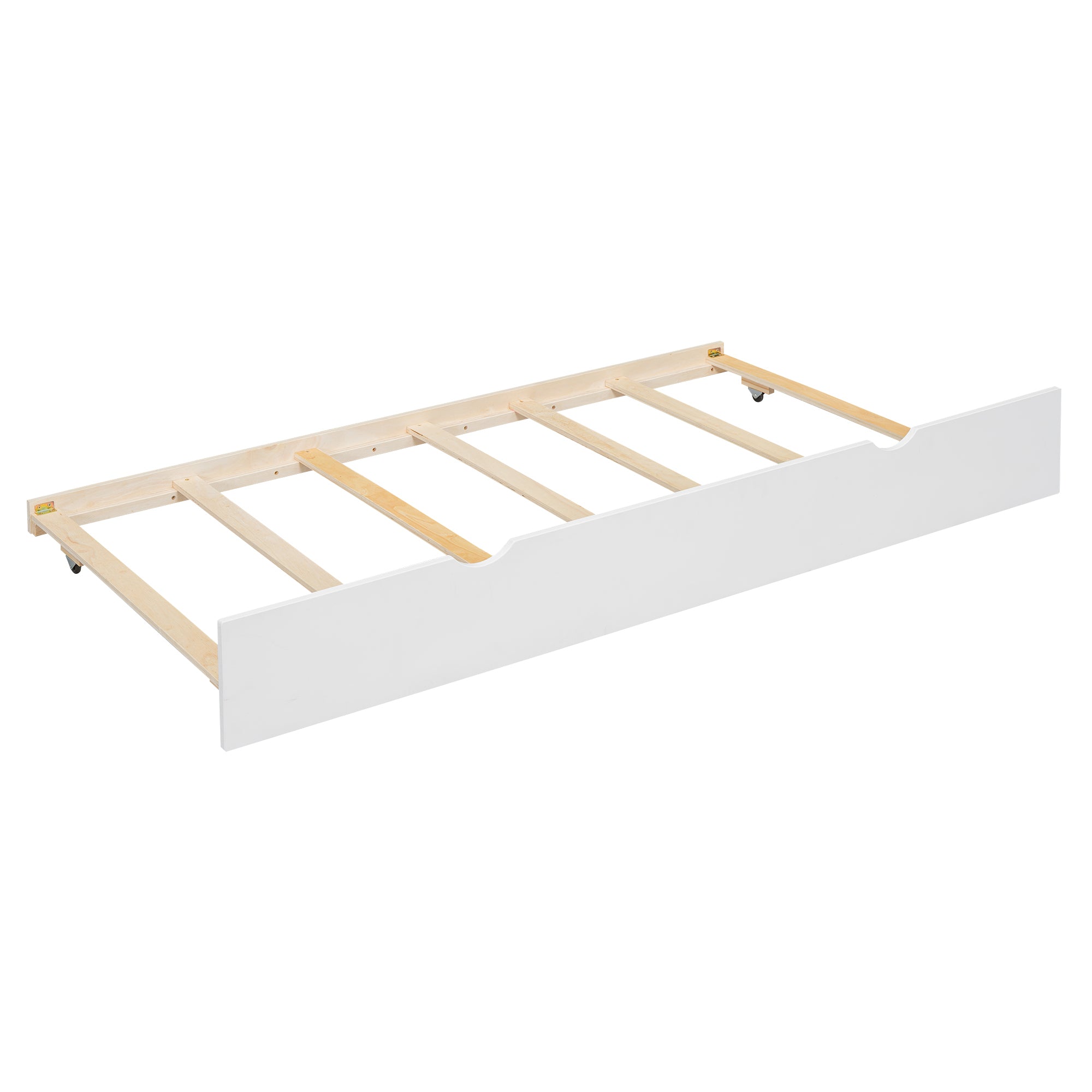 Twin over Twin House Bunk Bed with Trundle and Slide, Storage Staircase, Roof and Window Design, White(Old SKU: GX000931AAK) - Atlantic Fine Furniture Melbourne FL